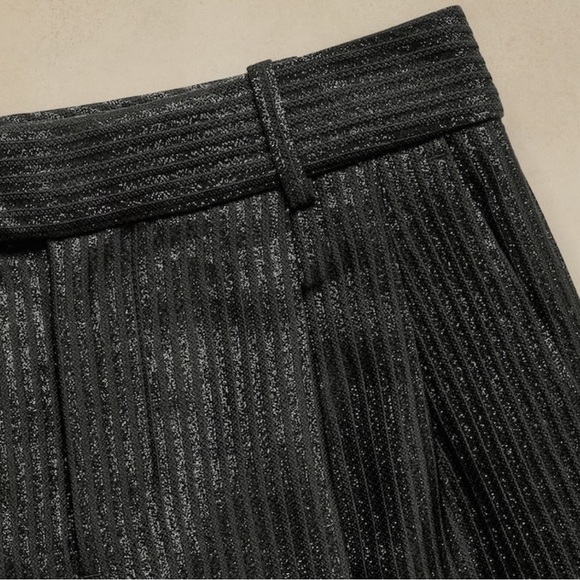 NWT! Banana Republic Black Stripe Luci Slim Lurex Pinstripe Pant - Picture 5 of 5